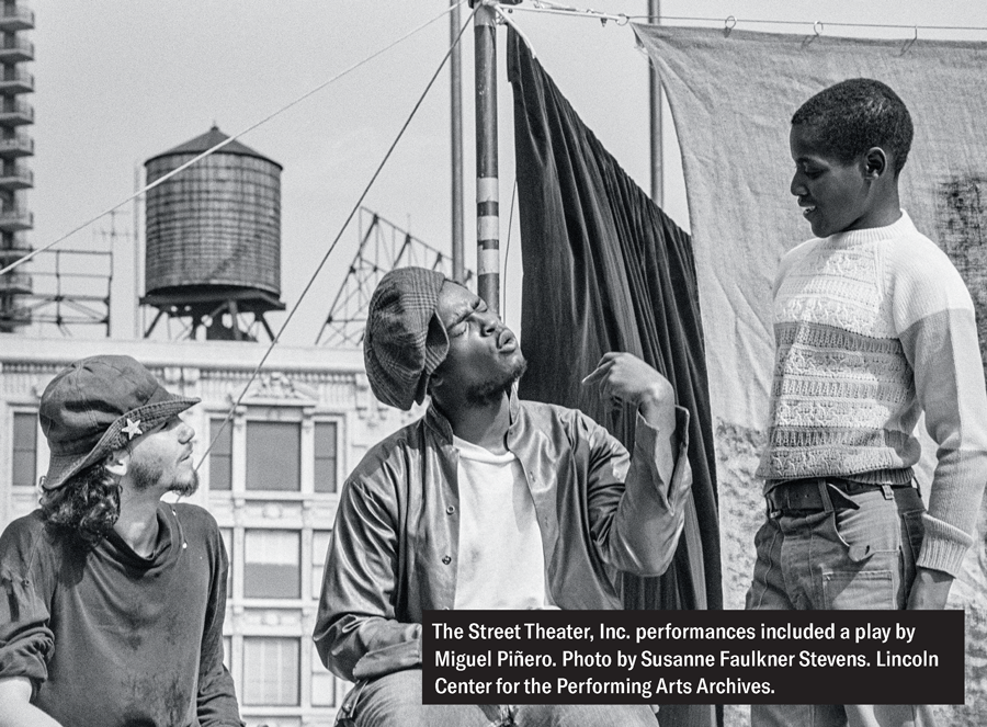 The Street Theater Inc. performances at the Lincoln Center Community/Street Theater Festival in 1972 included a play by Miguel Piñero. Photo by Susanne Faulkner Stevens, Lincoln Center for the Performing Arts Archives.