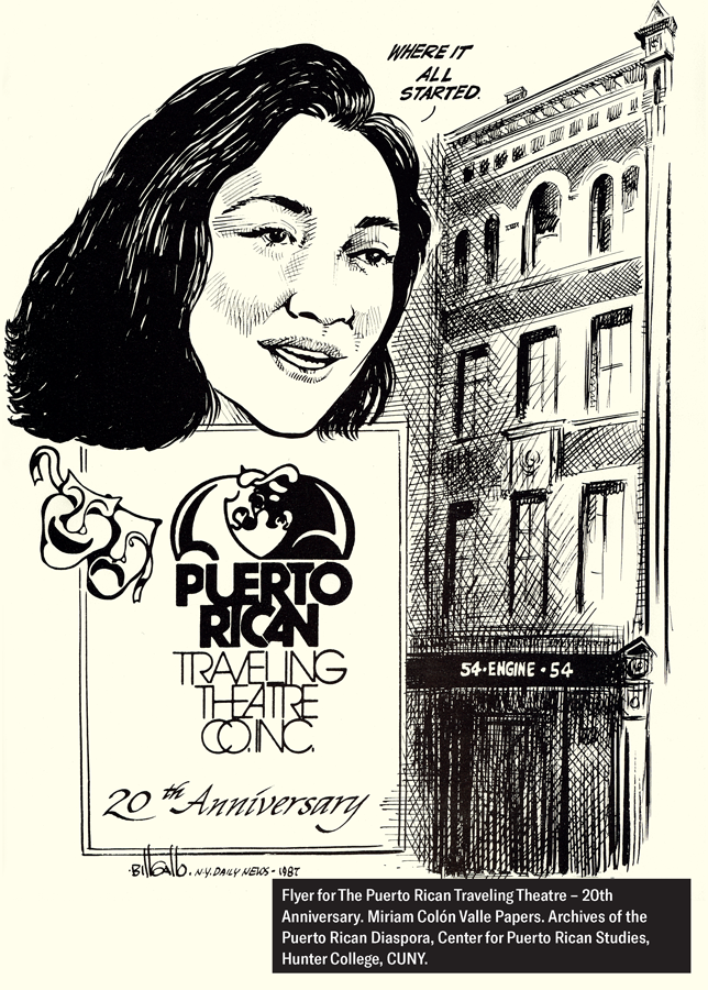 Flyer for The Puerto Rican Traveling Theatre - 20th Anniversary. Miriam Colón Valle Papers, Archives of the Puerto Rican Diaspora, Center for Puerto Rican Studies, Hunter College, CUNY.